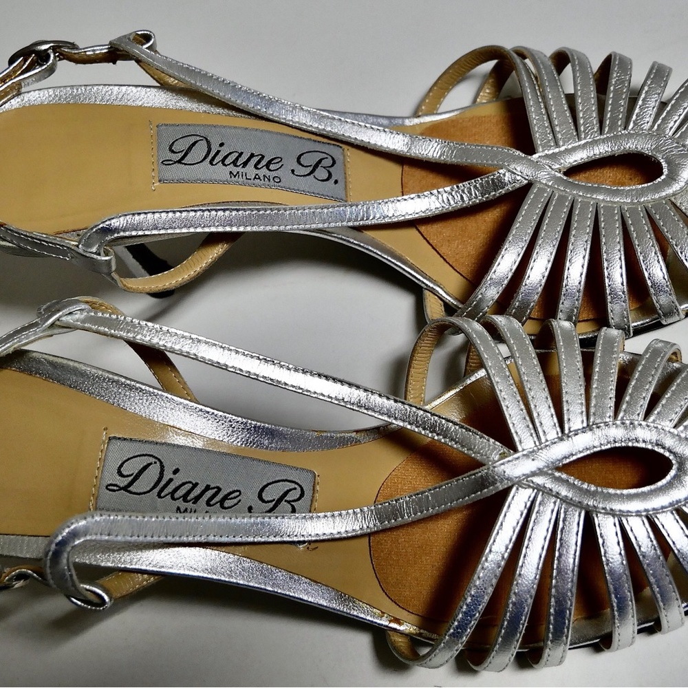 Silver leather sandals